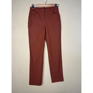Lululemon women's 5 way pocket sleek‎ pants burnt orange ankle size 4